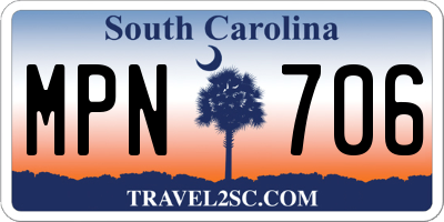 SC license plate MPN706