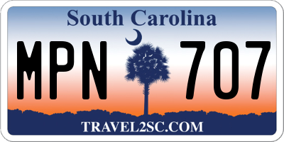 SC license plate MPN707