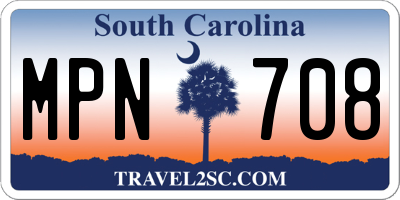 SC license plate MPN708