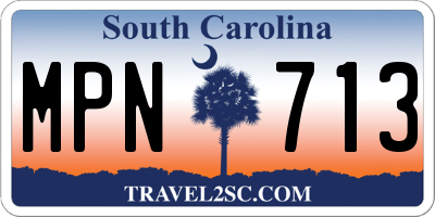 SC license plate MPN713
