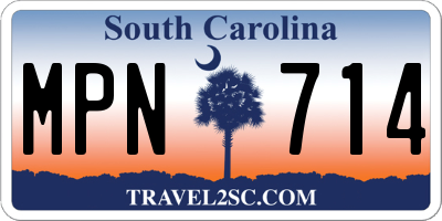SC license plate MPN714