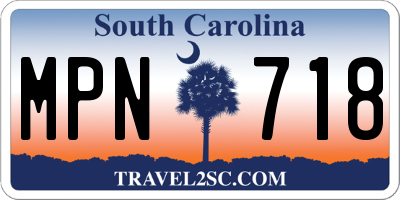 SC license plate MPN718