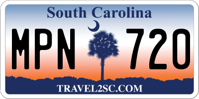 SC license plate MPN720