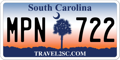 SC license plate MPN722