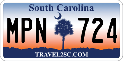 SC license plate MPN724