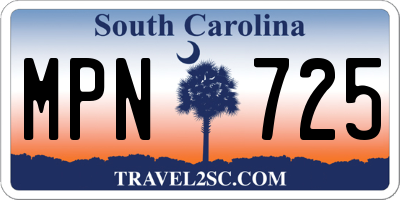 SC license plate MPN725