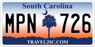 SC license plate MPN726