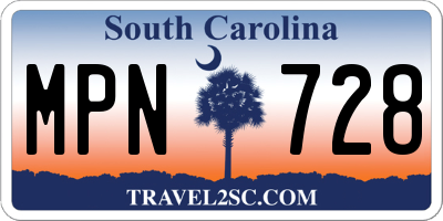 SC license plate MPN728
