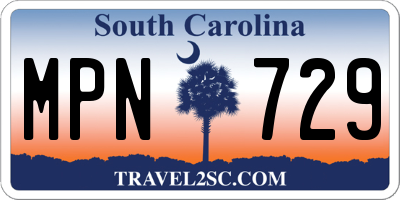 SC license plate MPN729