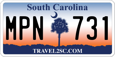 SC license plate MPN731