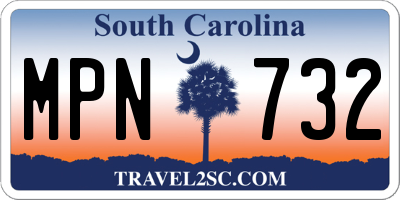 SC license plate MPN732