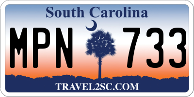 SC license plate MPN733