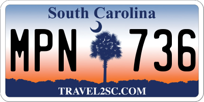 SC license plate MPN736