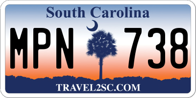 SC license plate MPN738