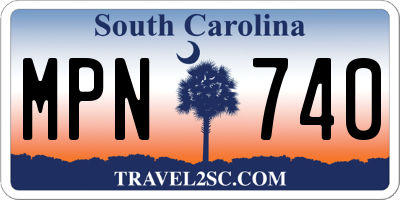SC license plate MPN740