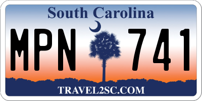 SC license plate MPN741