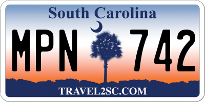 SC license plate MPN742
