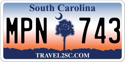 SC license plate MPN743