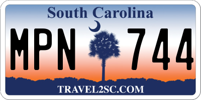 SC license plate MPN744
