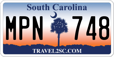 SC license plate MPN748