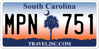 SC license plate MPN751