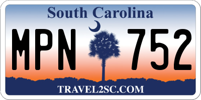 SC license plate MPN752