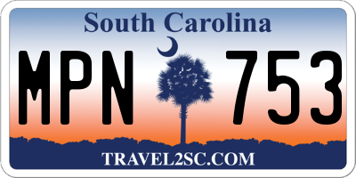 SC license plate MPN753