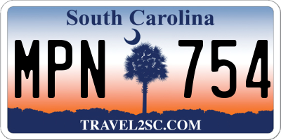 SC license plate MPN754
