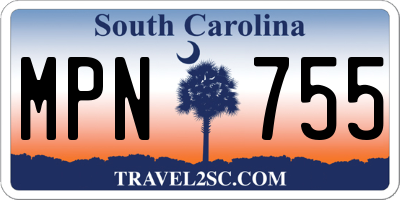 SC license plate MPN755