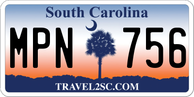 SC license plate MPN756