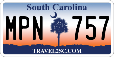 SC license plate MPN757