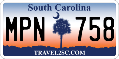 SC license plate MPN758