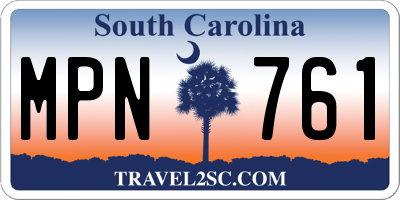 SC license plate MPN761