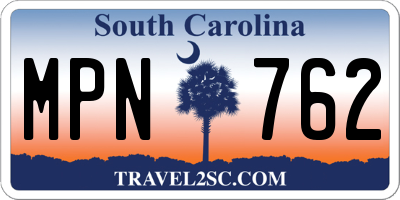 SC license plate MPN762