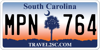 SC license plate MPN764