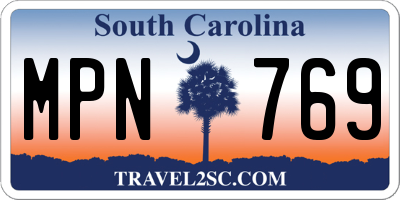 SC license plate MPN769