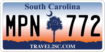 SC license plate MPN772