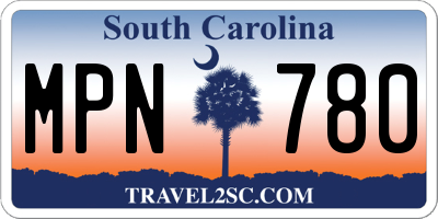 SC license plate MPN780