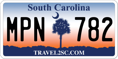 SC license plate MPN782