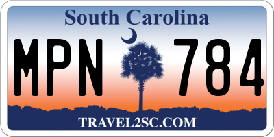 SC license plate MPN784