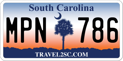 SC license plate MPN786