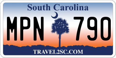 SC license plate MPN790