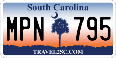 SC license plate MPN795