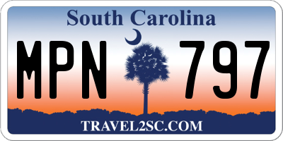 SC license plate MPN797