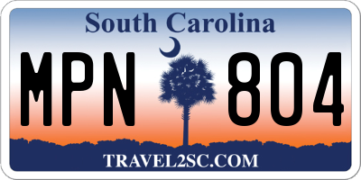 SC license plate MPN804