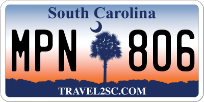 SC license plate MPN806