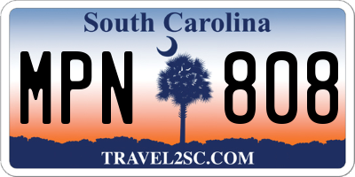 SC license plate MPN808