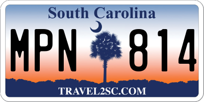 SC license plate MPN814