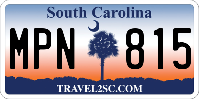 SC license plate MPN815