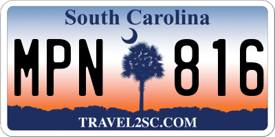 SC license plate MPN816
